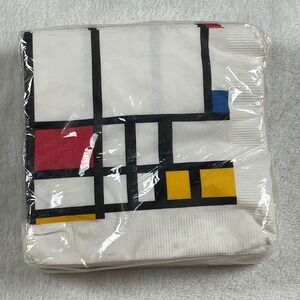 VTG 1995 MoMA Piet Mondrian Trafalgar Square Modern Art 25 Beverage Napkins New
